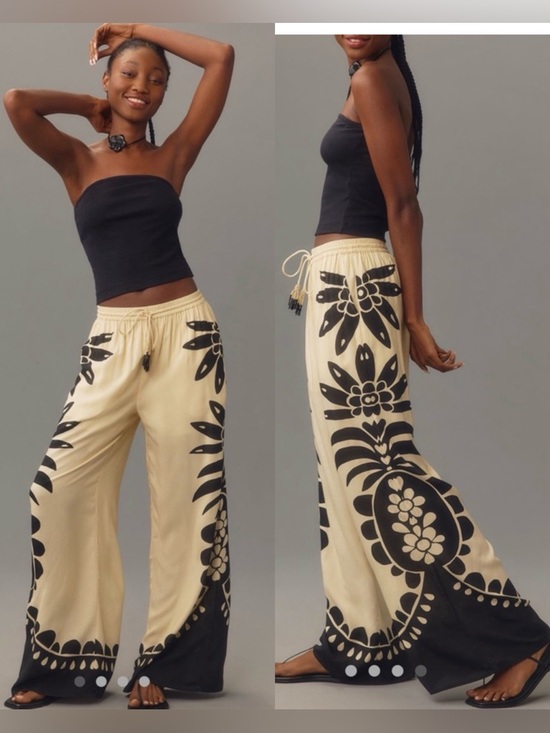 FARM Rio Pants - Farm Rio xAnthropologie Martina Pull On Pants Wide Leg, XL